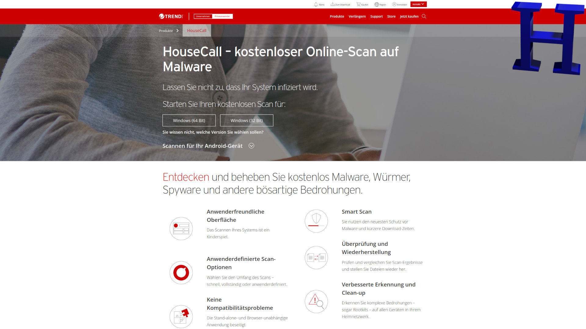 Schützen Sie Ihren Windows Computer vor Viren mit dem Trend Micro HouseCall Online Virenscanner Schützen Sie Ihren Windows Computer vor Viren