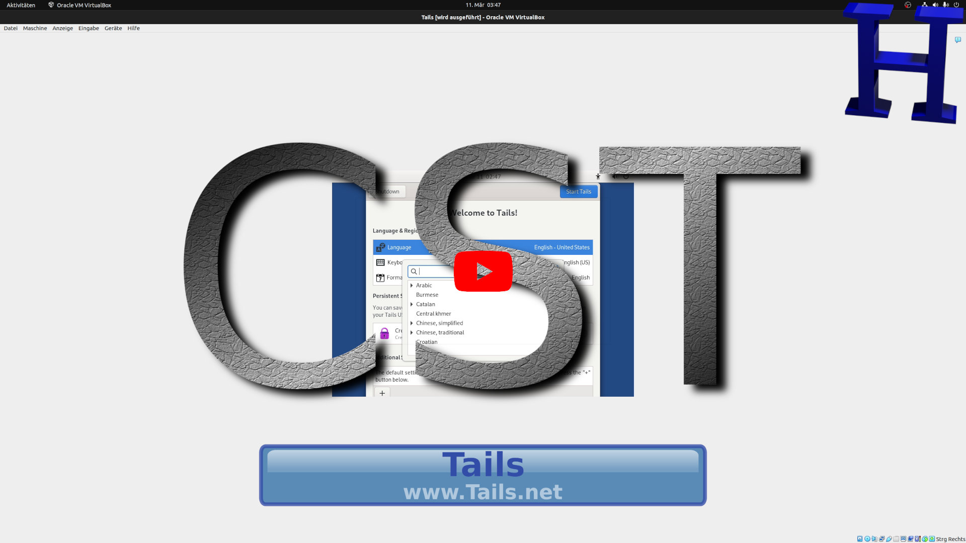Tails 6.x 64 bit Live Betriebssystem zum anonymen Surfen im Internet