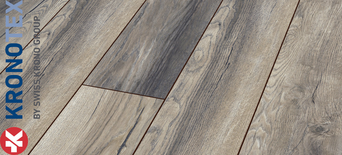 Harbour Oak (Eiche) grey (grau) 10,0x157,0x1380,0mm. Echtholzoptik durch Übereinstimmung von Dekor und Prägung (ER). KronoTex 1-Stab Amazone Harbour Oak (Eiche) grey (grau)