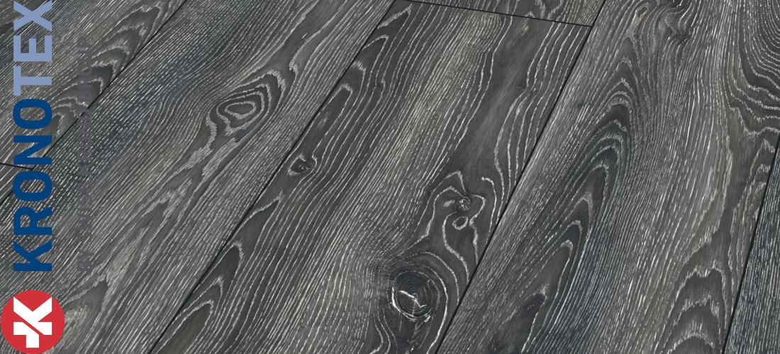Highland Eiche Schwarz 10,0x244,0x1845,0mm. Echtholzoptik durch Übereinstimmung von Dekor und Prägung (ER). KronoTex Laminat Mammut-Plus Highland Eiche Schwarz
