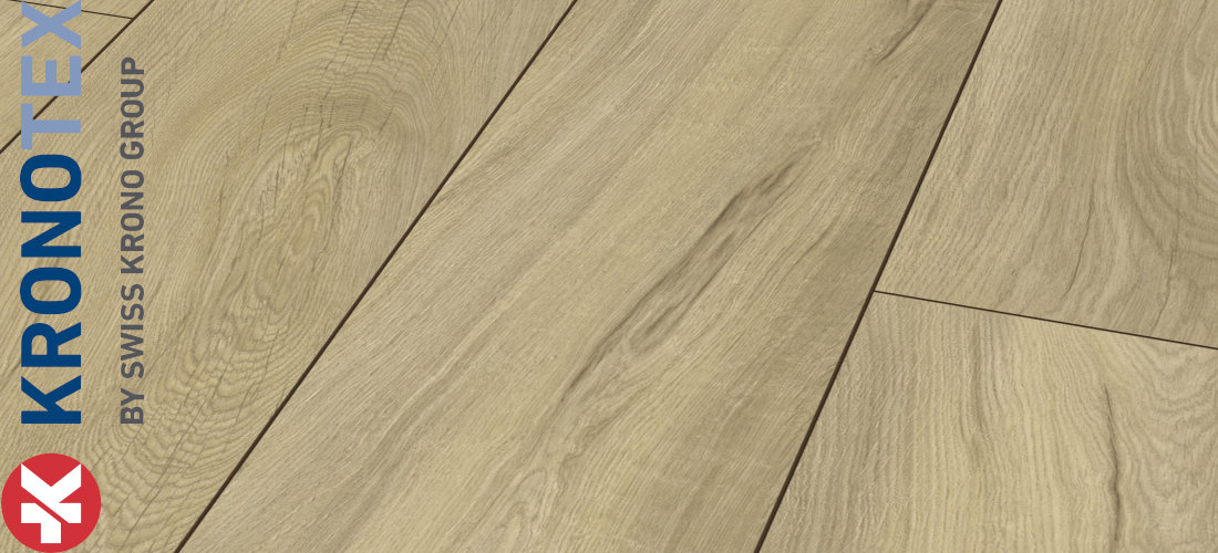 Magnum Eiche Light 10,0x244,0x1845,0mm. Echtholzoptik durch Übereinstimmung von Dekor und Prägung (ER). KronoTex Laminat Mammut-Plus Magnum Eiche Light