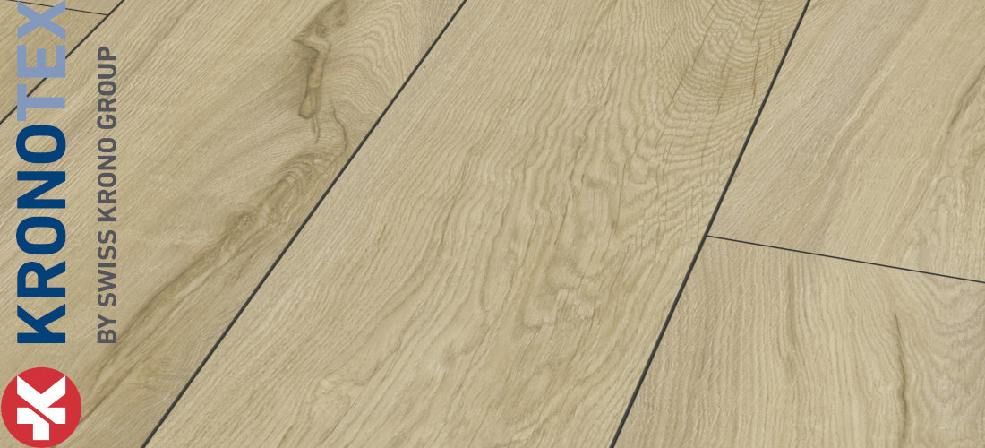 Magnum Eiche Sand 10,0x244,0x1845,0mm. Echtholzoptik durch Übereinstimmung von Dekor und Prägung (ER). KronoTex Laminat Mammut-Plus Magnum Eiche Sand