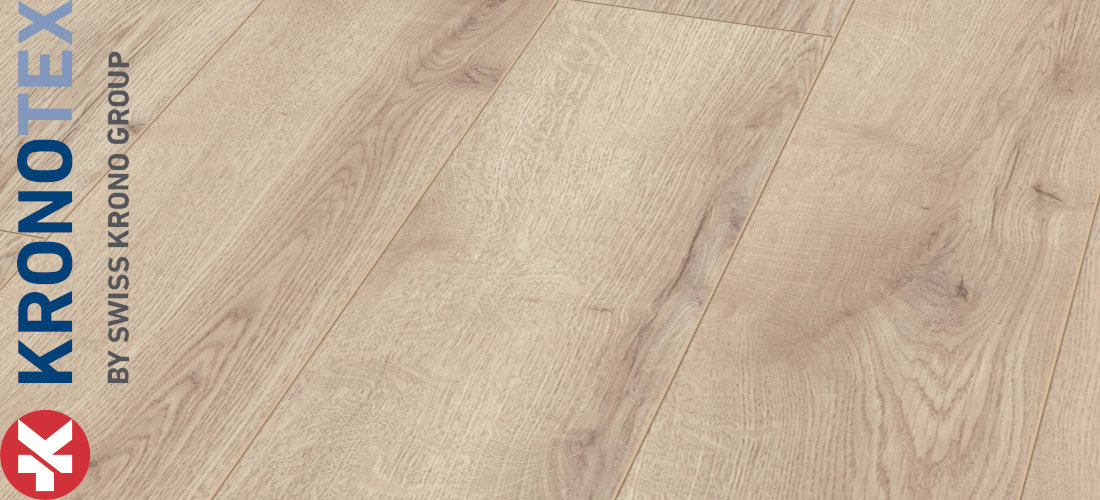 Berg Eiche Beige 12,0x188,0x1845,0mm. Echtholzoptik durch Übereinstimmung von Dekor und Prägung (ER). KronoTex Laminat Mammut Berg Eiche Beige