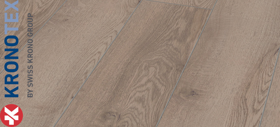 Berg Eiche Grau 12,0x188,0x1845,0mm. Echtholzoptik durch Übereinstimmung von Dekor und Prägung (ER). KronoTex Laminat Mammut Berg Eiche Grau