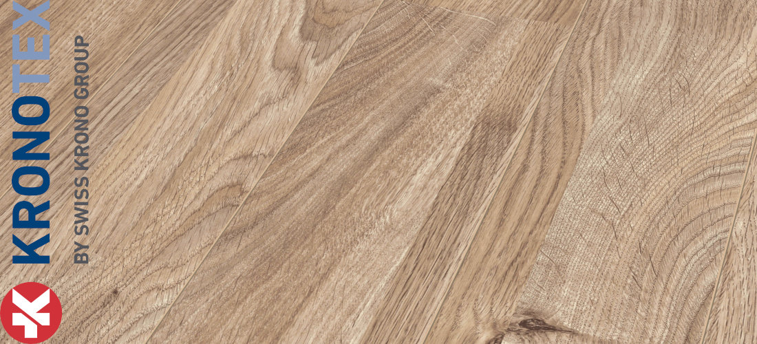 Everest Oak Beige 12,0x188,0x1845,0mm. Echtholzoptik durch Übereinstimmung von Dekor und Prägung (ER). KronoTex Laminat Mammut Everest Oak Beige