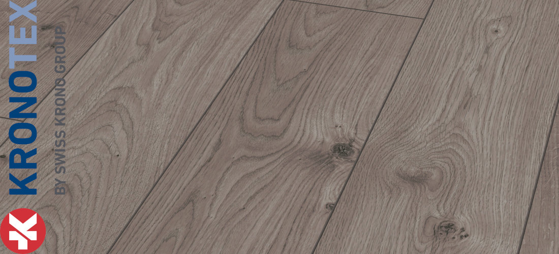 Everest Oak Grau 12,0x188,0x1845,0mm. Echtholzoptik durch Übereinstimmung von Dekor und Prägung (ER). KronoTex Laminat Mammut Everest Oak Grau
