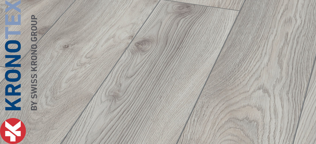 Makro Eiche Weiss 12,0x188,0x1845,0mm. Echtholzoptik durch Übereinstimmung von Dekor und Prägung (ER). KronoTex Laminat Mammut Makro Eiche Weiss
